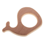 Maxbell 2 Pieces Handmade Wooden Baby Teether Teething Toy Baby Shower Gift