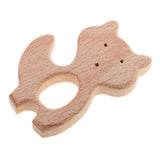 Maxbell 2 Pieces Handmade Wooden Baby Teether Teething Toy Baby Shower Gift