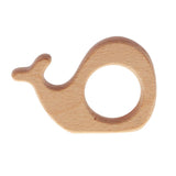 Maxbell 2 Pieces Handmade Wooden Baby Teether Teething Toy Baby Shower Gift