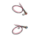 Maxbell 2pcs 6mm 12V Signal Power Supply LED Metal Indicator Lamp Pre-Wired Blue+Red