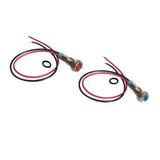Maxbell 2pcs 6mm 12V Signal Power Supply LED Metal Indicator Lamp Pre-Wired Blue+Red