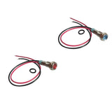Maxbell 2pcs 6mm 12V Signal Power Supply LED Metal Indicator Lamp Pre-Wired Blue+Red