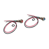 Maxbell 2pcs 6mm 12V Signal Power Supply LED Metal Indicator Lamp Pre-Wired Blue+Red