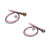 Maxbell 2pcs 6mm 12V Signal Power Supply LED Metal Indicator Lamp Pre-Wired Blue+Red