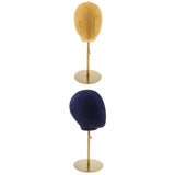 Maxbell 2pcs Suede Cork Mannequin Head Hat Rack Wig Display Holder W/ Metal Stand