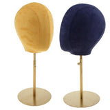 Maxbell 2pcs Suede Cork Mannequin Head Hat Rack Wig Display Holder W/ Metal Stand