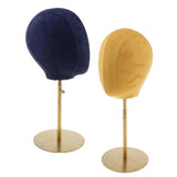 Maxbell 2pcs Suede Cork Mannequin Head Hat Rack Wig Display Holder W/ Metal Stand