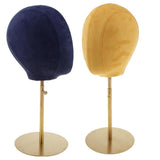 Maxbell 2pcs Suede Cork Mannequin Head Hat Rack Wig Display Holder W/ Metal Stand