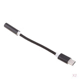 Maxbell 2 X Type C to 3.5mm Headphone Jack Adapter Converter for Moto Z / Le 2 Black