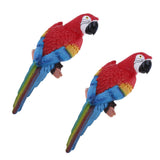 Maxbell 2x Realistic Parrot Resin Bird Animal Ornament Hanging 31cm Look Left Red