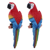 Maxbell 2x Realistic Parrot Resin Bird Animal Ornament Hanging 31cm Look Left Red