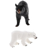 Maxbell Simulation Wild Animal Model Figure Toy Home Decor Black Bear & Polar Bear