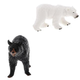 Maxbell Simulation Wild Animal Model Figure Toy Home Decor Black Bear & Polar Bear
