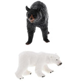 Maxbell Simulation Wild Animal Model Figure Toy Home Decor Black Bear & Polar Bear