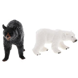 Maxbell Simulation Wild Animal Model Figure Toy Home Decor Black Bear & Polar Bear