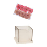 Maxbell Hollow Cube Plastic Candle Mold Tealight Candle Holder Mould & Dried Flowers