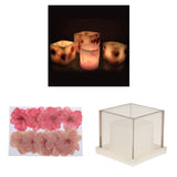 Maxbell Hollow Cube Plastic Candle Mold Tealight Candle Holder Mould & Dried Flowers