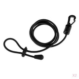 Maxbell 2 Pieces Safety Kayak Paddle Leash Fishing Rod Cord Black