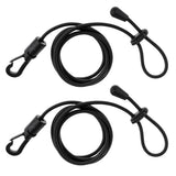 Maxbell 2 Pieces Safety Kayak Paddle Leash Fishing Rod Cord Black