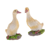 Maxbell 2pcs Garden Gift Farm Resin Animal Ornament Pond Water Standing Duck Yellow