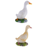 Maxbell 2pcs Garden Gift Farm Resin Animal Ornament Pond Water Standing Duck S