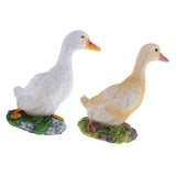 Maxbell 2pcs Garden Gift Farm Resin Animal Ornament Pond Water Standing Duck S