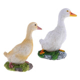 Maxbell 2pcs Garden Gift Farm Resin Animal Ornament Pond Water Standing Duck S