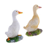 Maxbell 2pcs Garden Gift Farm Resin Animal Ornament Pond Water Standing Duck S