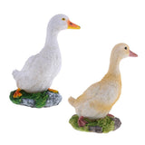 Maxbell 2pcs Garden Gift Farm Resin Animal Ornament Pond Water Standing Duck S