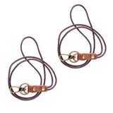 Maxbell 2Pieces Leather Lanyard Neck Wrist Strap ID Card Badge Phone Key Holder 49cm
