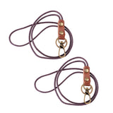 Maxbell 2Pieces Leather Lanyard Neck Wrist Strap ID Card Badge Phone Key Holder 49cm