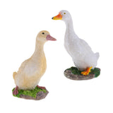 Maxbell 2pcs Garden Gift Farm Resin Animal Ornament Pond Water Standing Duck M