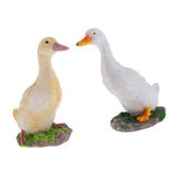 Maxbell 2pcs Garden Gift Farm Resin Animal Ornament Pond Water Standing Duck M