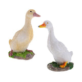 Maxbell 2pcs Garden Gift Farm Resin Animal Ornament Pond Water Standing Duck M
