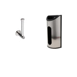 Maxbell Stainless Steel Wall Mounted Toilet Roll Holder+Grocery Bag Dispenser