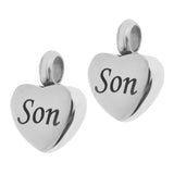 Maxbell 2 Piece Memorial Stainless Steel Heart Urn Pendant Cremation Ash Gift Son