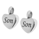 Maxbell 2 Piece Memorial Stainless Steel Heart Urn Pendant Cremation Ash Gift Son