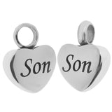 Maxbell 2 Piece Memorial Stainless Steel Heart Urn Pendant Cremation Ash Gift Son