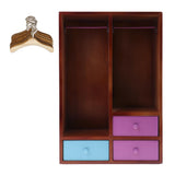 Maxbell 1/6 Doll House Wooden Wardrobe & Clothes Hangers Model Furniture Accessories
