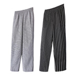 Maxbell 2x Chef Working Pants Elastic Cook Work Trousers XXL Stripe + Houndstooth