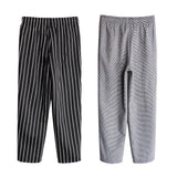 Maxbell 2x Chef Working Pants Elastic Cook Work Trousers XXL Stripe + Houndstooth