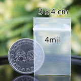 Maxbell 200 Pieces Clear Grip Seal  Self Seal Resealable Bags 2.5*2.8CM 3*4CM