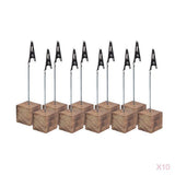 Maxbell 100Pcs Rustic Fire Scar Wood Base Photo Clip Wedding Table Place Card Holder
