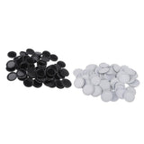 Maxbell 200 Pieces Black White Flattened Bottle Caps for DIY Hair Bows Craft 25mm