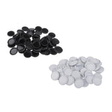 Maxbell 200 Pieces Black White Flattened Bottle Caps for DIY Hair Bows Craft 25mm