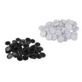 Maxbell 200 Pieces Black White Flattened Bottle Caps for DIY Hair Bows Craft 25mm