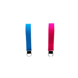 Maxbell Neoprene Wristlet Keychain Wrist Strap Band Key Holder Split Ring Red+Blue
