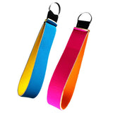 Maxbell Neoprene Wristlet Keychain Wrist Strap Band Key Holder Split Ring Red+Blue