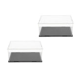 Maxbell 2pcs Clear Acrylic Display Box Case Model Figure Display Dustproof 20x12x9cm