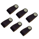 Maxbell 6x Handmade Leather Suitcase Handle Drawer Cabinet Leather Handle Pulls Knob